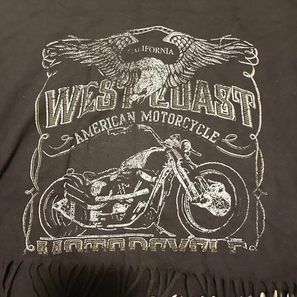 Forever 21 Biker Fringed Crop Tshirt Womens Size Small Motorcycle Shirt - Picture 3 of 15